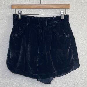 Free People Black Velvet City Shorts